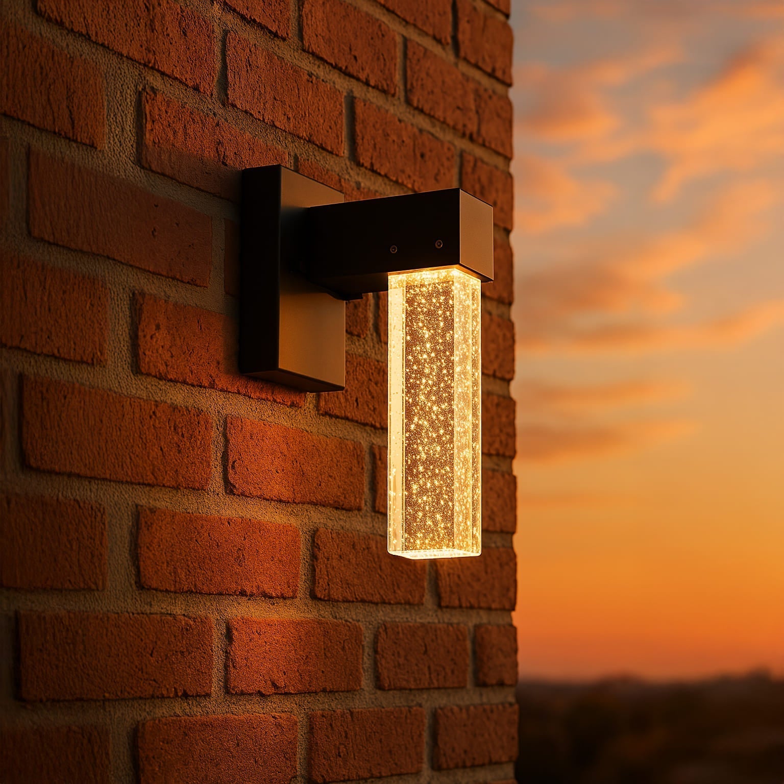 NovaGlow Elegant Aluminum Crystal Outdoor Wall Sconce For Patio And Garden Lighting