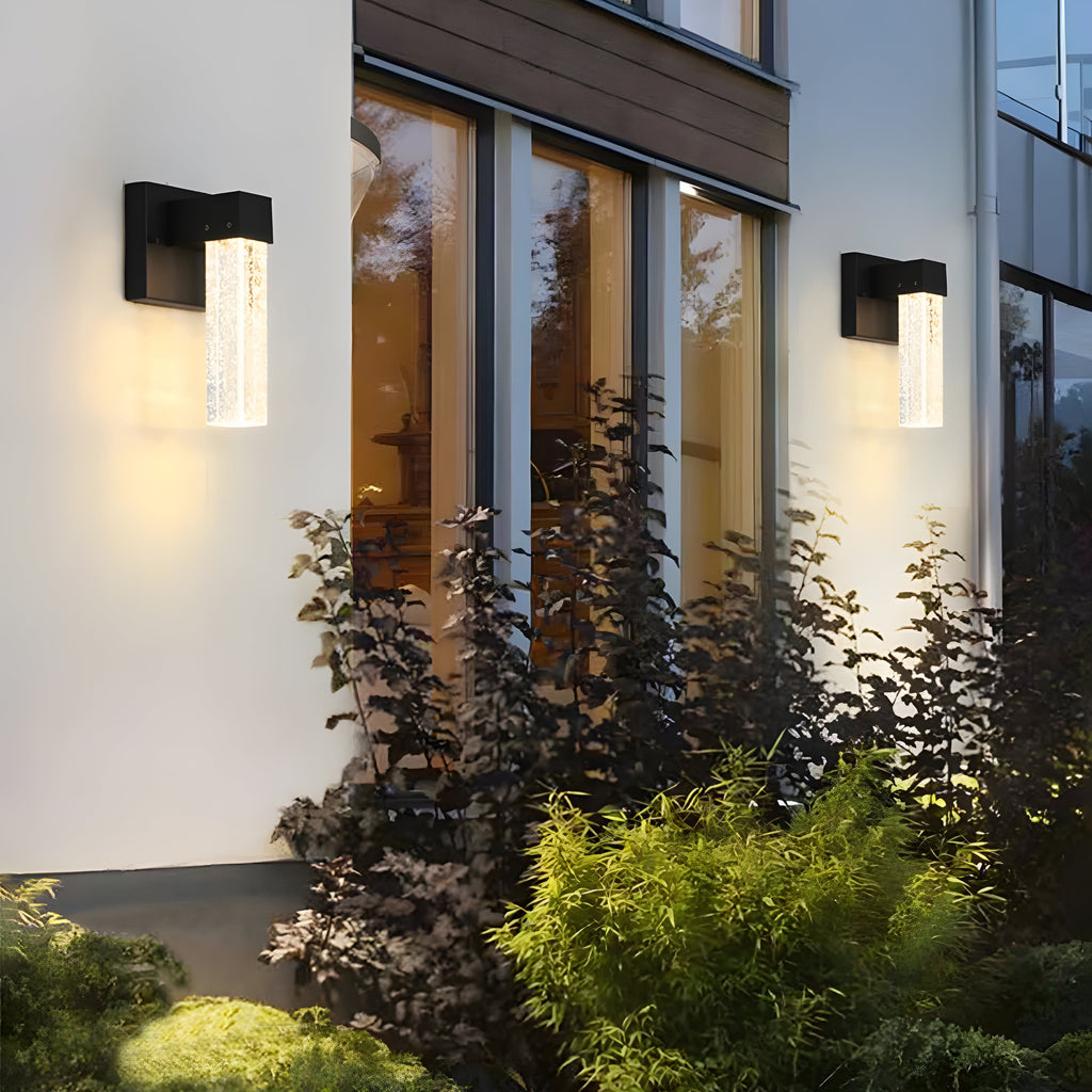 NovaGlow Elegant Aluminum Crystal Outdoor Wall Sconce For Patio And Garden Lighting