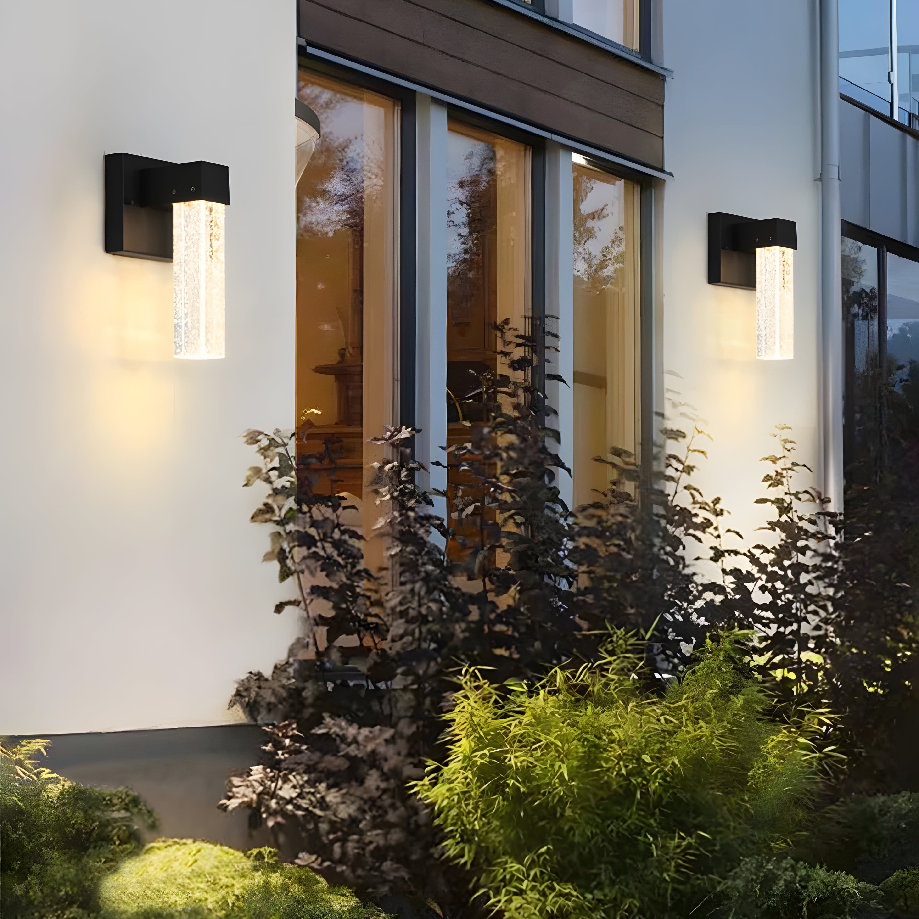 NovaGlow Elegant Aluminum Crystal Outdoor Wall Sconce For Patio And Garden Lighting