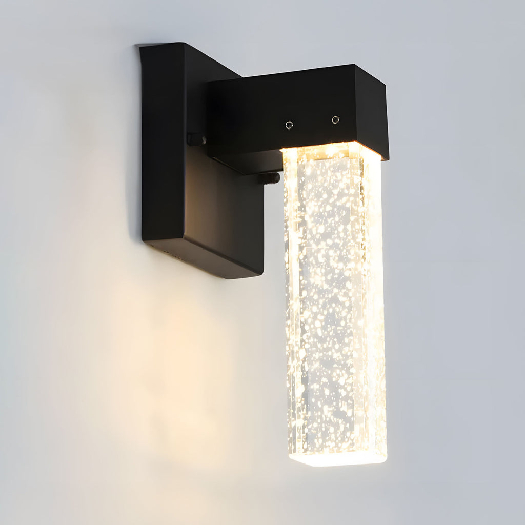 NovaGlow Elegant Aluminum Crystal Outdoor Wall Sconce For Patio And Garden Lighting