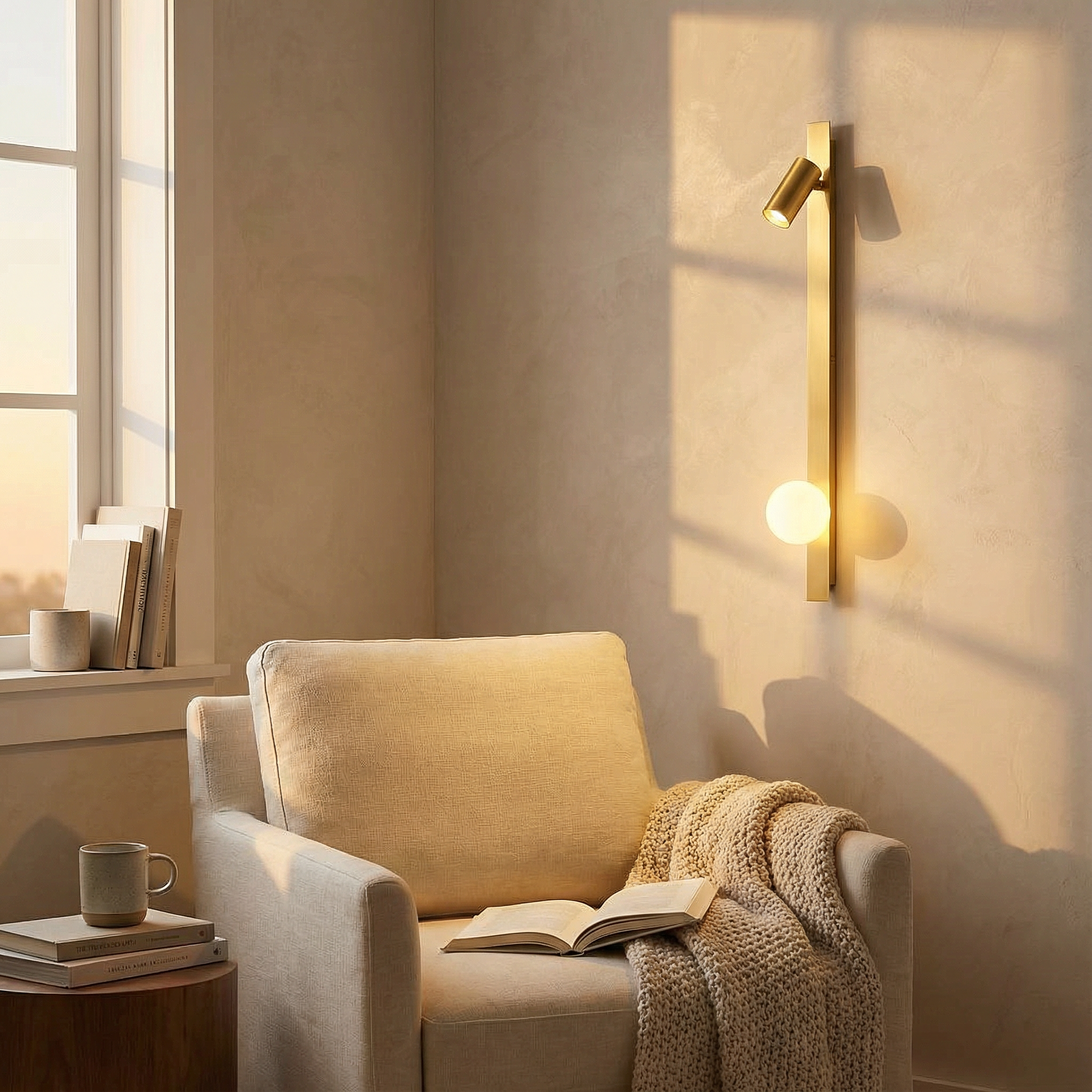 LumaNova Slim Architectural Sconce On Metal Wall Glass Globe Lighting For Modern Interiors