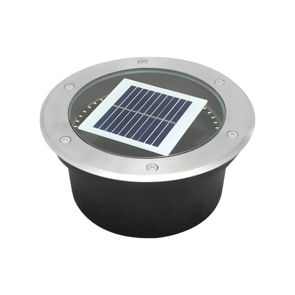 Solární zapuštěná zahradní svítidla Luminara – teplé světlo 3000 K, zapuštěná montáž do země