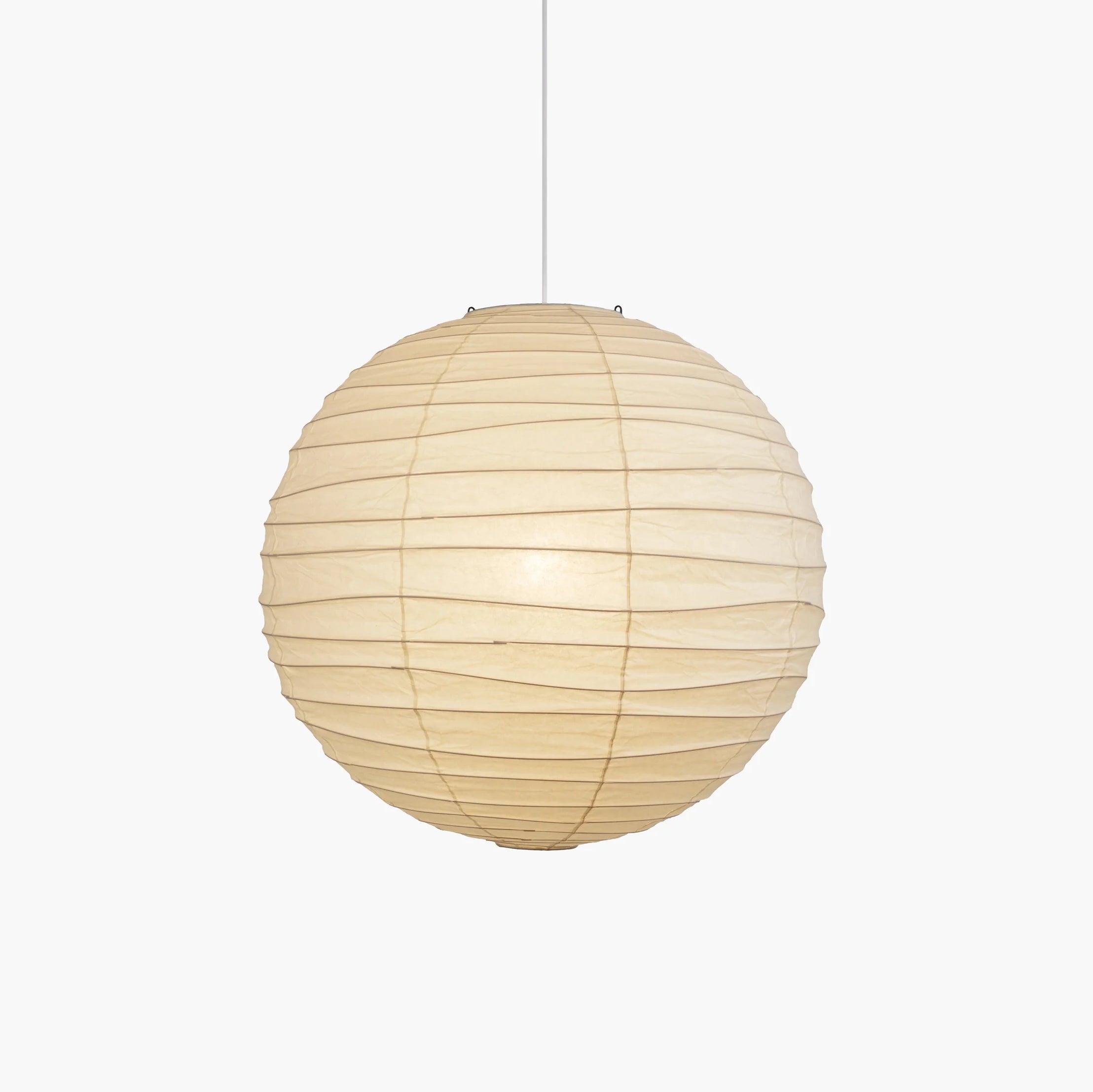 Indoor Ceiling Light Pendant With Rice Paper Sphere Shade For Elegant Home Interiors In Living Rooms And Entryways