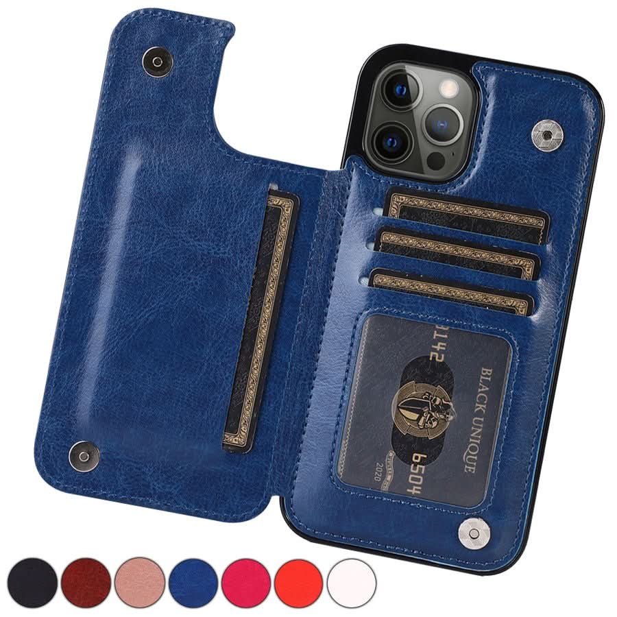 LumaWallet Premium Leather Phone Case — Built-In Card Slots & Magnetic Closure