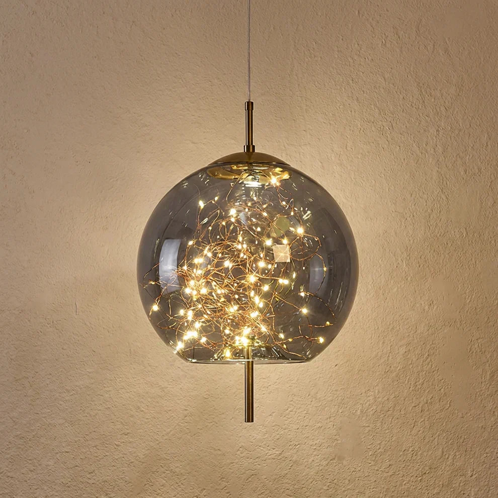 Ceiling Pendant Light With Glass Cylinder And Oval Shade For Ambient Illumination