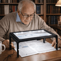 LuminaDesk Collapsible 3x Table Magnifier — Integrated LED Lighting & Foldable Base
