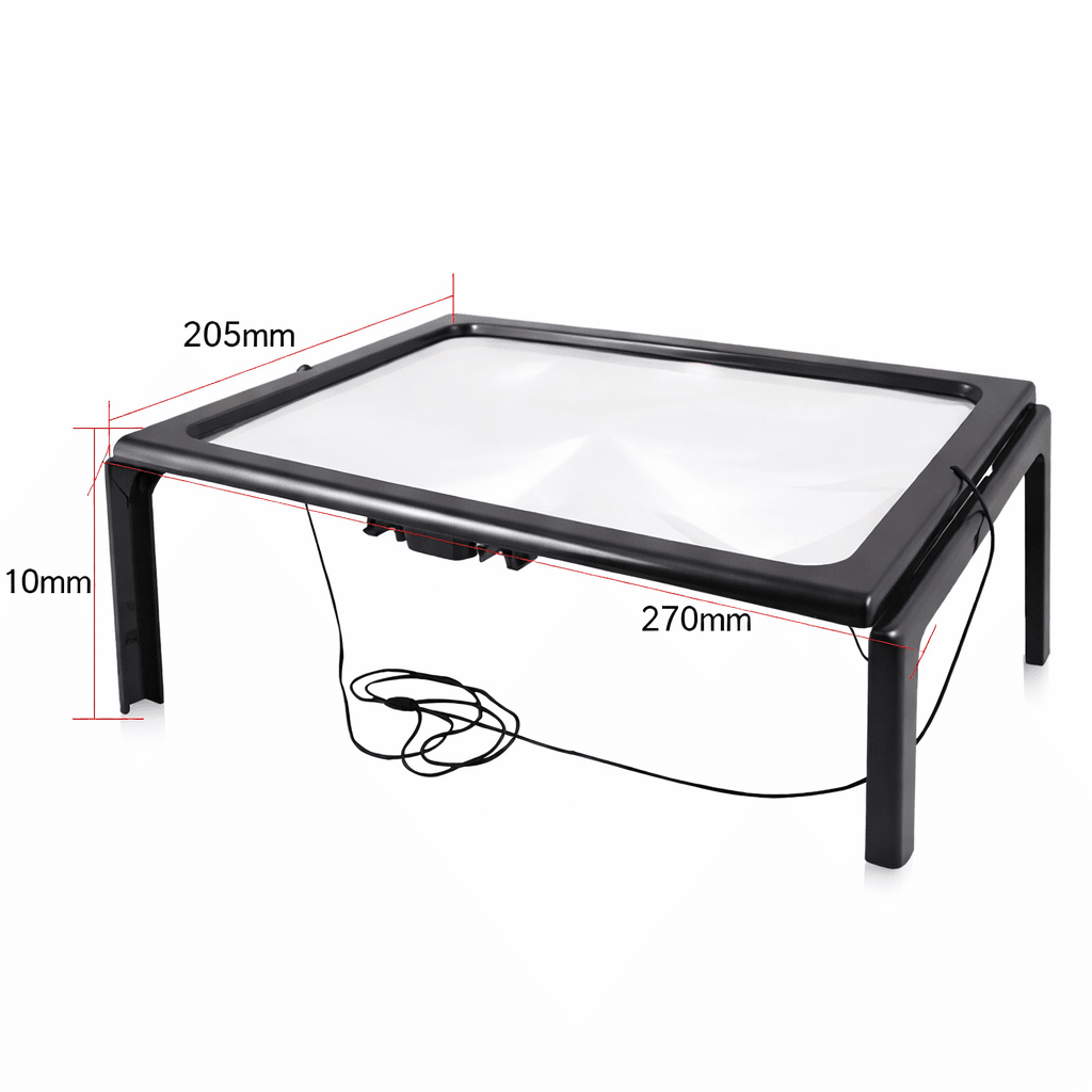 LuminaDesk Collapsible 3x Table Magnifier — Integrated LED Lighting & Foldable Base