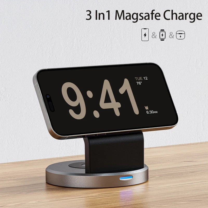 TriMag Dock 3-in-1 マグネット式充電スタンド（iPhone・Apple Watch・AirPods用）