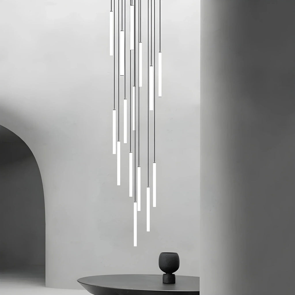Spiral LED Staircase Pendant Light For High Ceilings, Modern Design