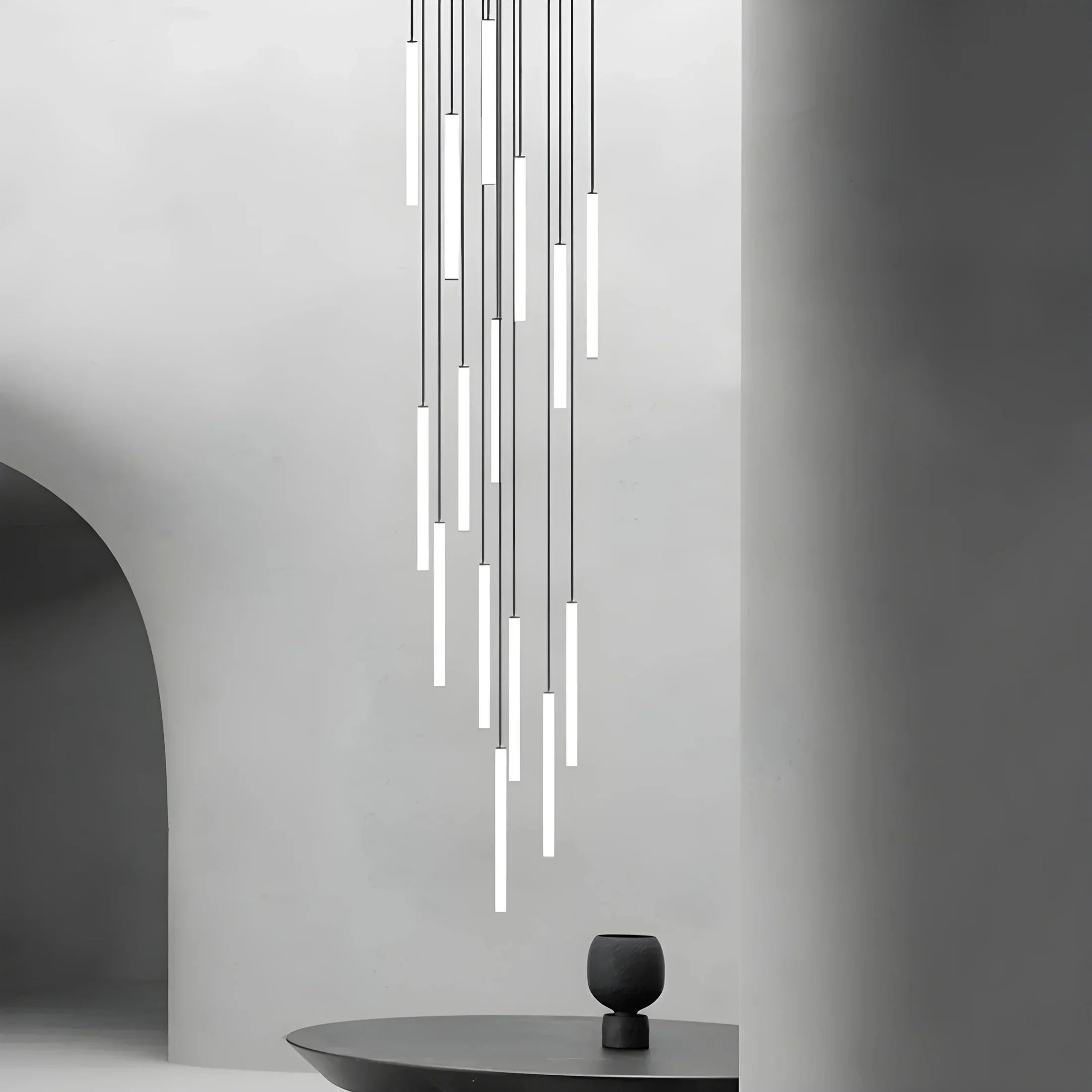 Spiral LED Staircase Pendant Light For High Ceilings, Modern Design