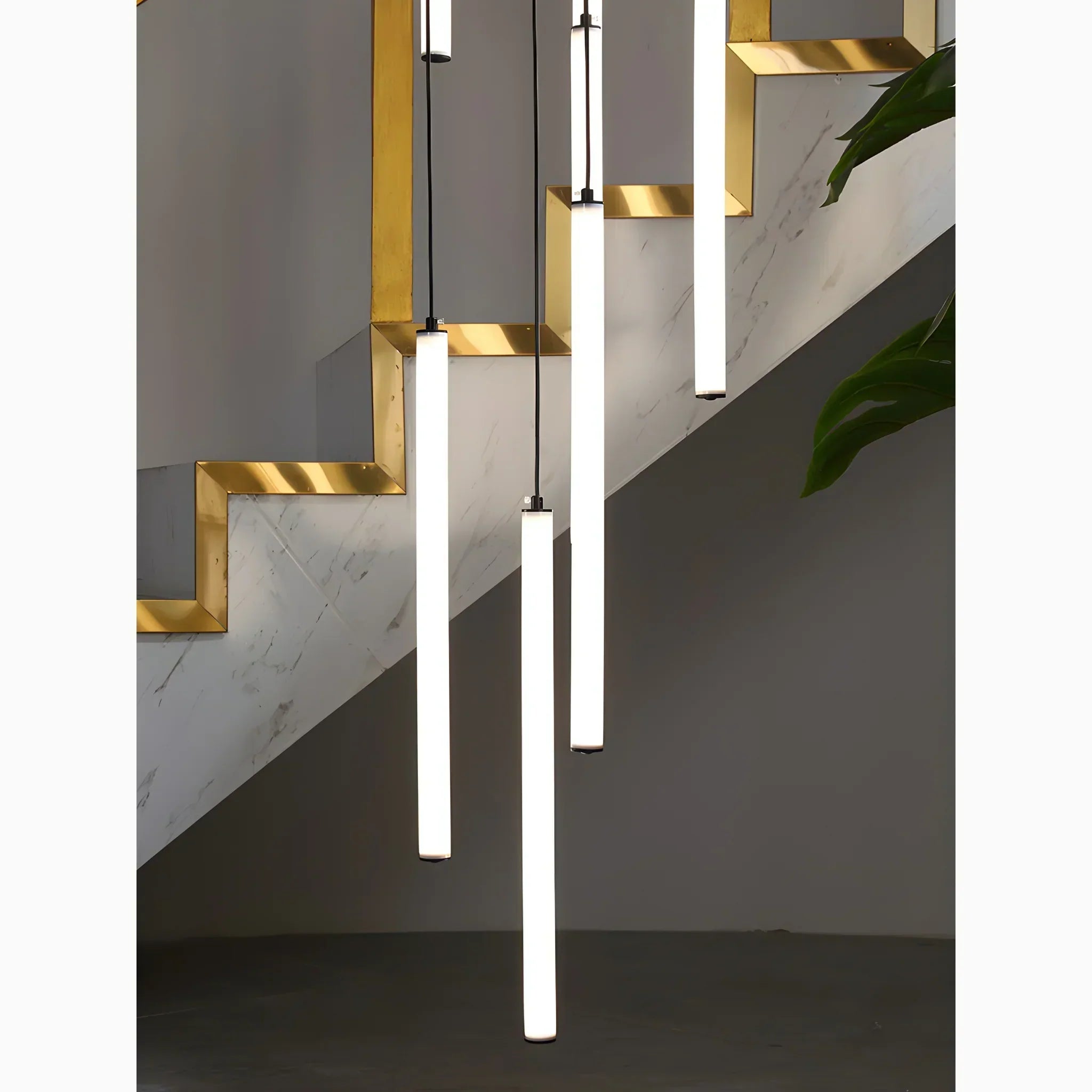 Spiral LED Staircase Pendant Light For High Ceilings, Modern Design