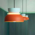 Nordic Pendant Light With Color Block Accent And Shade In Acrylic Bowl For Kitchen Or Dining Area