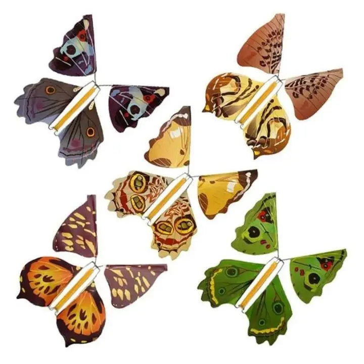 Set de 15 piezas de mariposas voladoras sorpresa, decoraciones de papel para tarjetas y regalos, con mecanismo de cuerda.