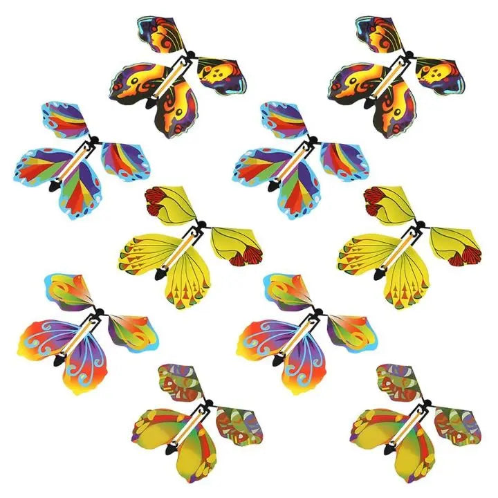 Set de 15 piezas de mariposas voladoras sorpresa, decoraciones de papel para tarjetas y regalos, con mecanismo de cuerda.