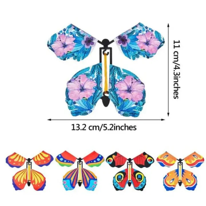 Set de 15 piezas de mariposas voladoras sorpresa, decoraciones de papel para tarjetas y regalos, con mecanismo de cuerda.