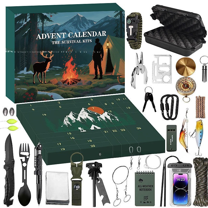 Calendar de Advent GEARQUEST cu 24 de unelte pentru activități în aer liber — Descoperă zilnic echipamente de aventură