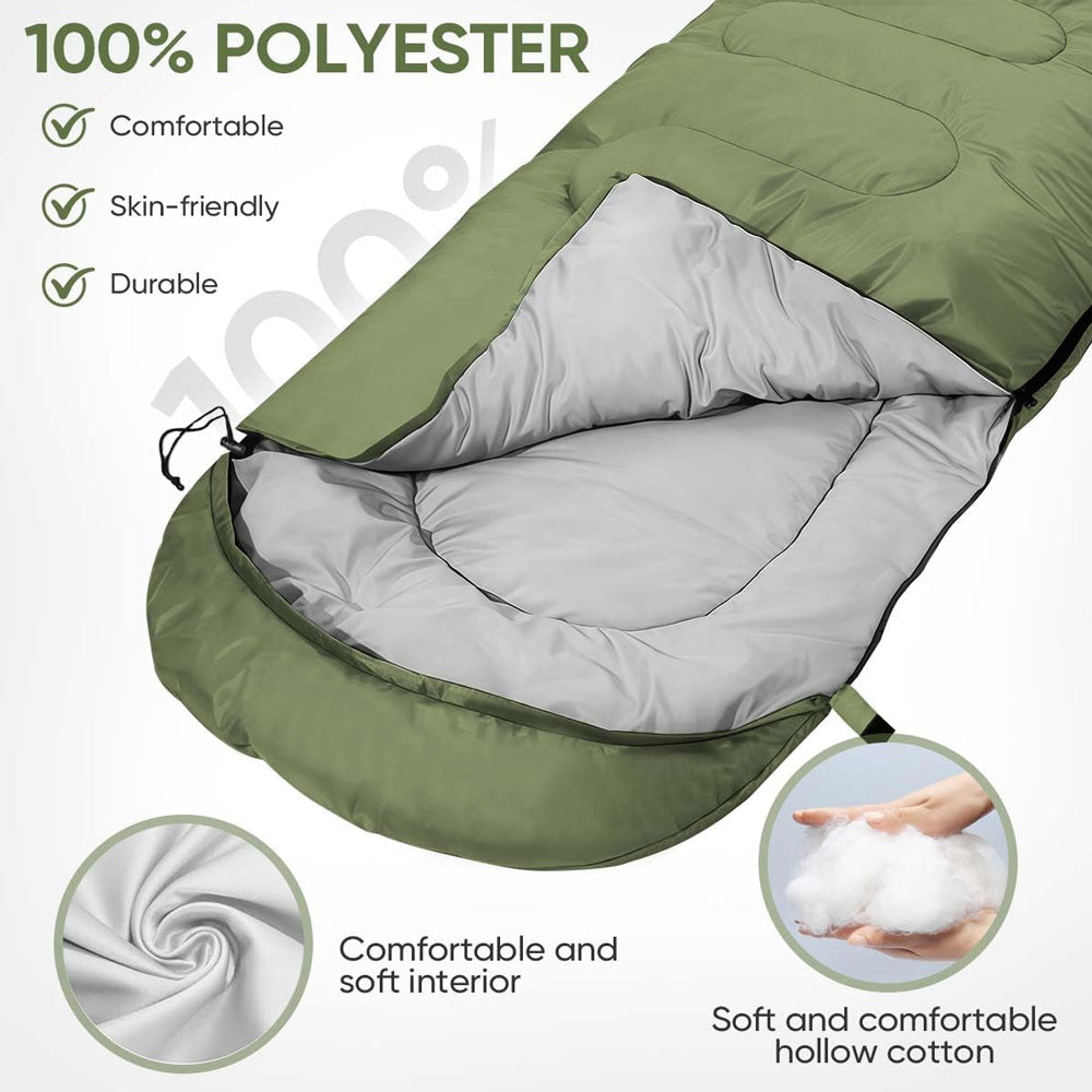 EVERESTO Thermal Camping Sleeping Bag — Spacious Envelope Design