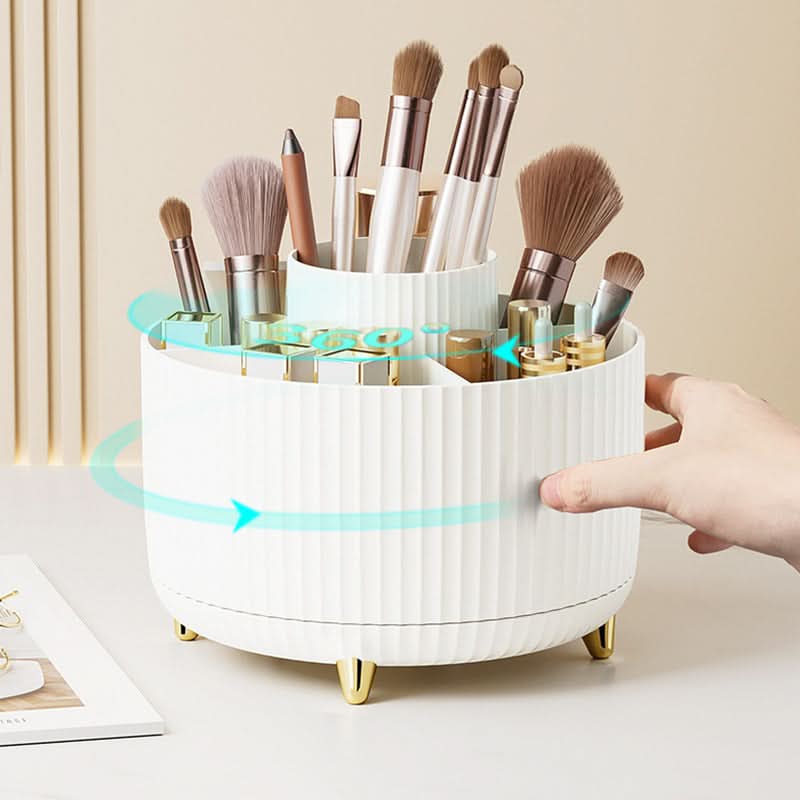 ארגונית איפור מסתובבת 360° COSMETIC SPIN - אחסון רב-תאים למברשות, מוצרי קוסמטיקה ופריטים יומיומיים