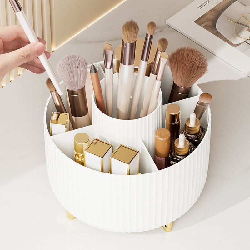 ארגונית איפור מסתובבת 360° COSMETIC SPIN - אחסון רב-תאים למברשות, מוצרי קוסמטיקה ופריטים יומיומיים