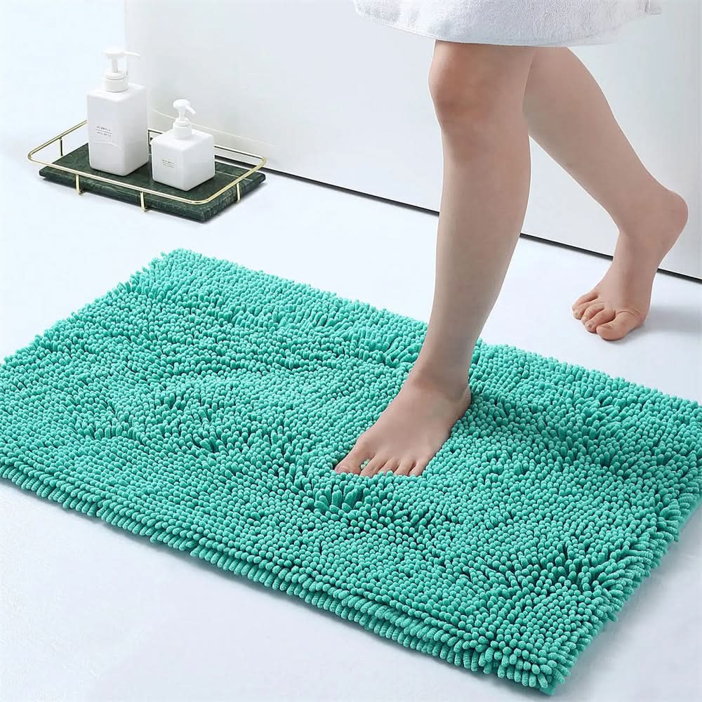 Tapete de banho ultramacio em chenille CLOUDSTEP — Secagem rápida, absorvente, com base antiderrapante