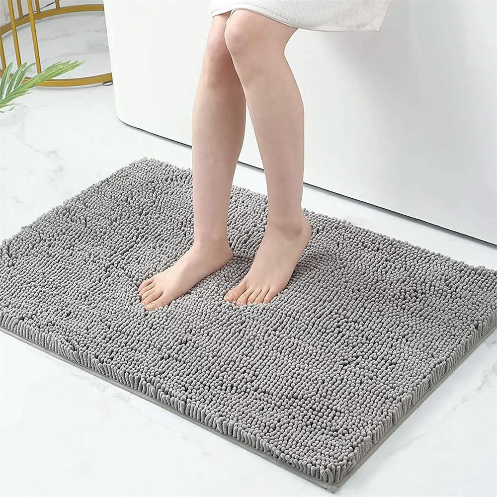 Tapete de banho ultramacio em chenille CLOUDSTEP — Secagem rápida, absorvente, com base antiderrapante