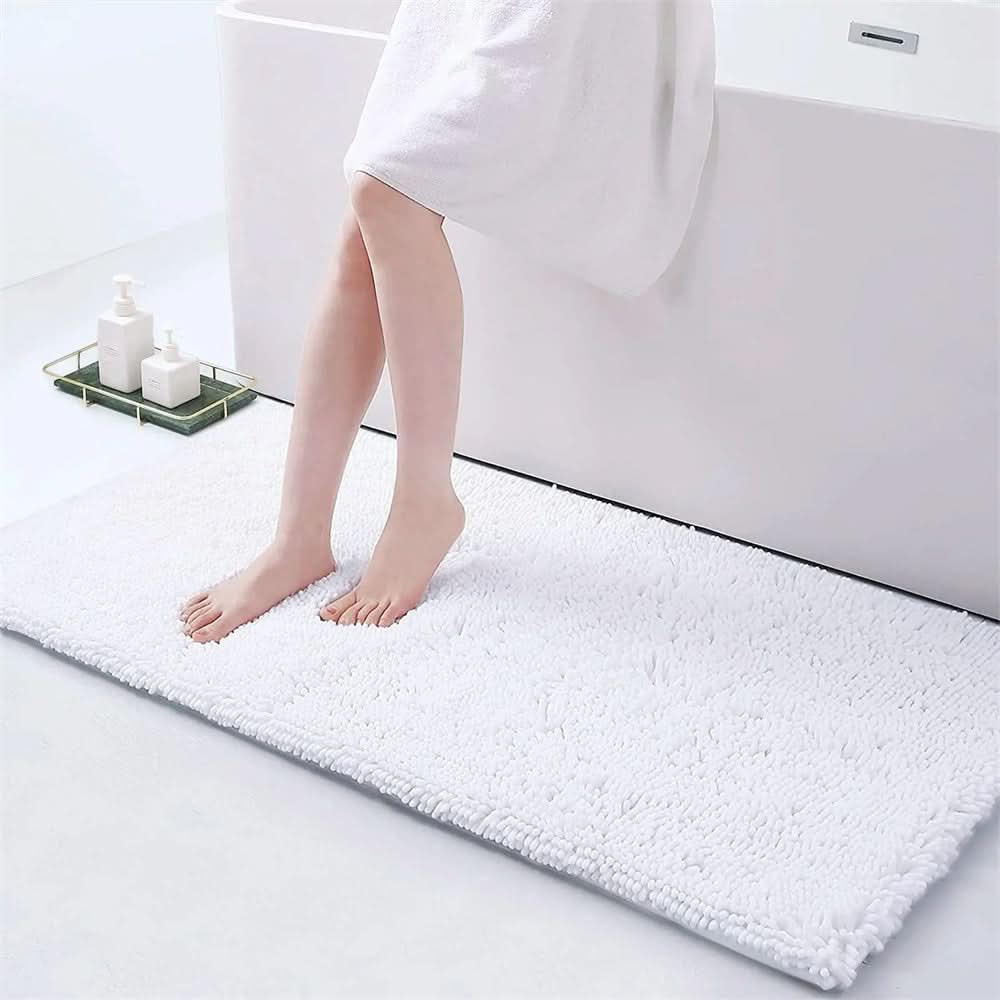 Tapete de banho ultramacio em chenille CLOUDSTEP — Secagem rápida, absorvente, com base antiderrapante