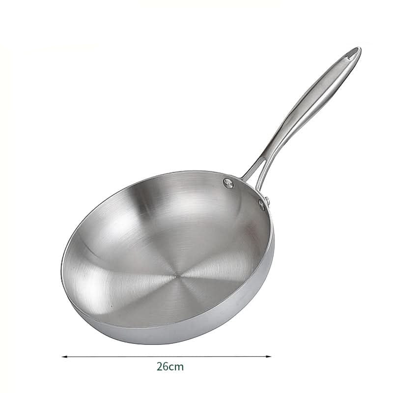 Frigideira em aço inoxidável 304 CULINEXA — Superfície sem revestimento, compatível com fogões a gás e de indução