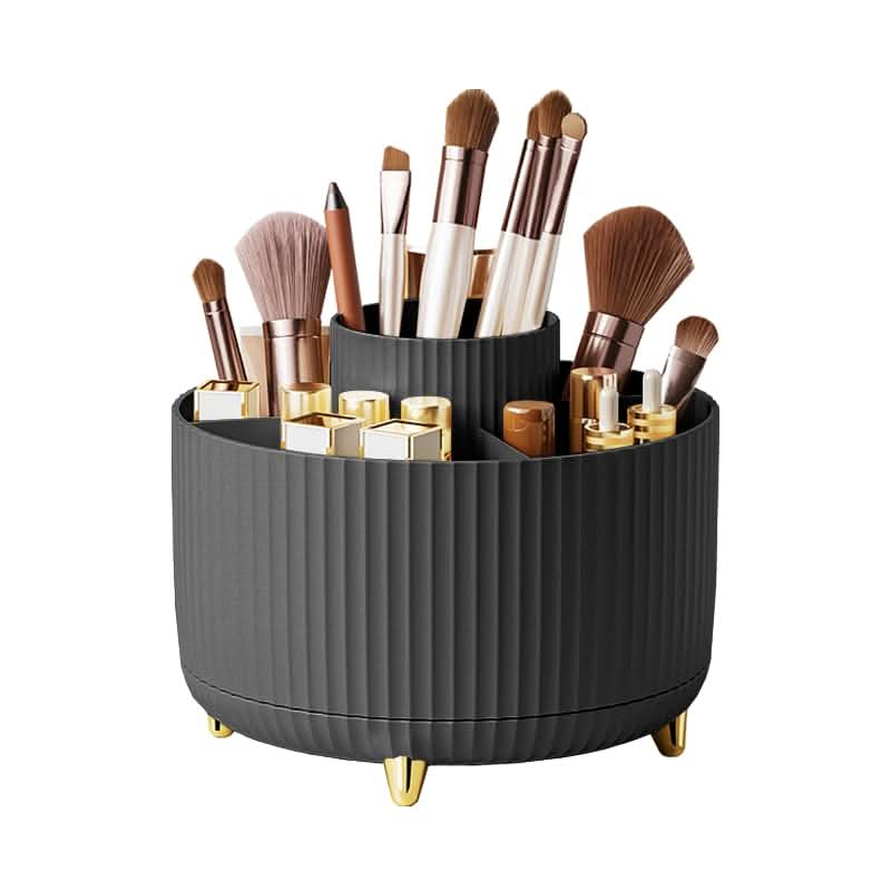 ארגונית איפור מסתובבת 360° COSMETIC SPIN - אחסון רב-תאים למברשות, מוצרי קוסמטיקה ופריטים יומיומיים