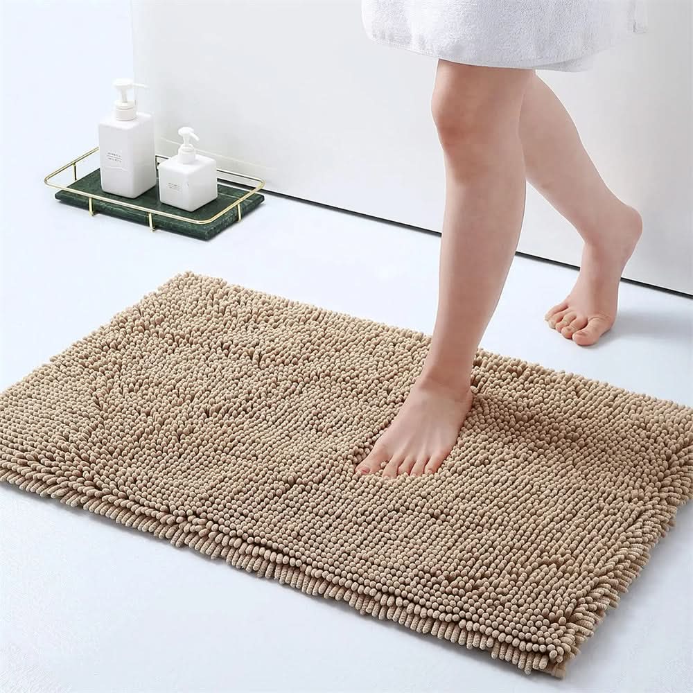 Tapete de banho ultramacio em chenille CLOUDSTEP — Secagem rápida, absorvente, com base antiderrapante