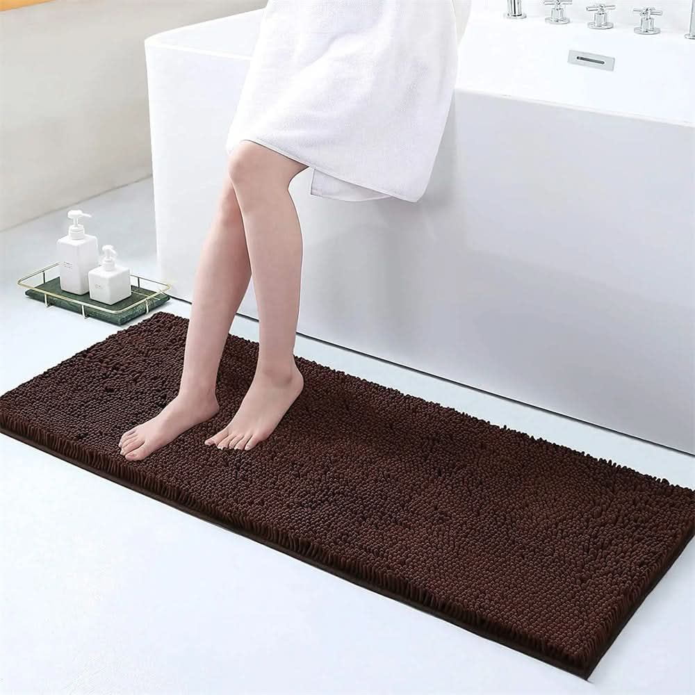 Tapete de banho ultramacio em chenille CLOUDSTEP — Secagem rápida, absorvente, com base antiderrapante