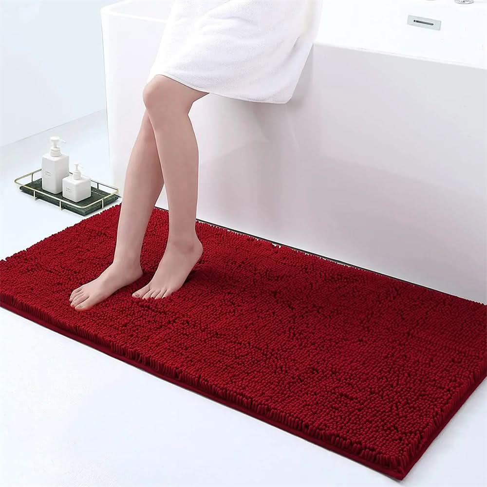 Tapete de banho ultramacio em chenille CLOUDSTEP — Secagem rápida, absorvente, com base antiderrapante