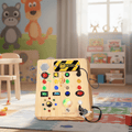 LumaLearn Montessori-busyboard – praktiske kontroller, innebygd musikk og LED-lys