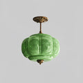 Vintage Glass Ceiling Lantern With Elegant Metal Accents