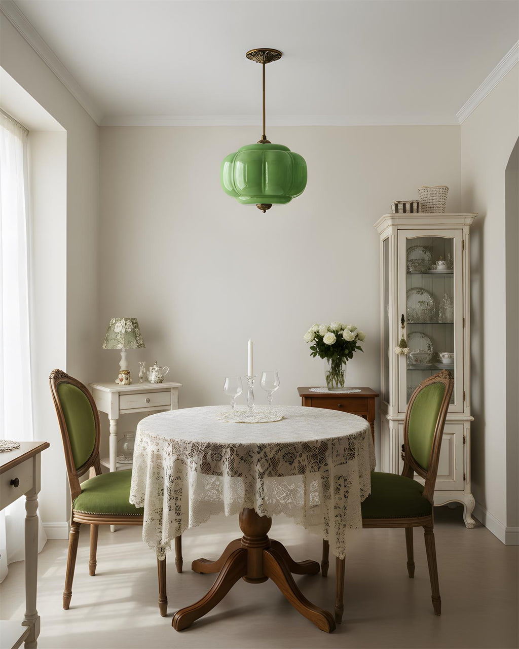 Vintage Glass Ceiling Lantern With Elegant Metal Accents