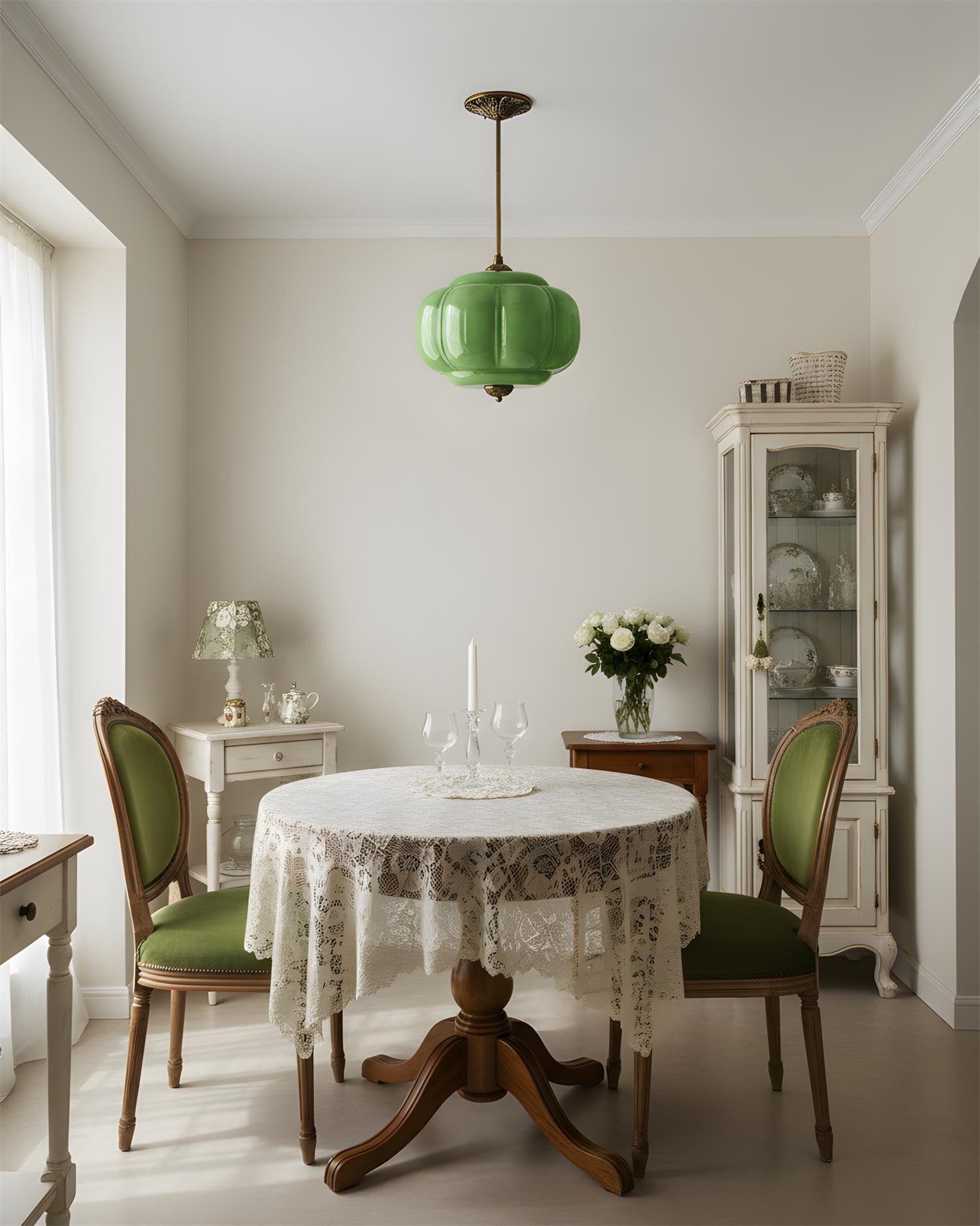 Vintage Glass Ceiling Lantern With Elegant Metal Accents