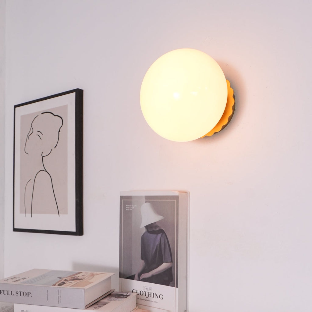 Asterra Glass Diffuser Wall Light With Metal Frame In A Modern Design For A Soft Warm Glow