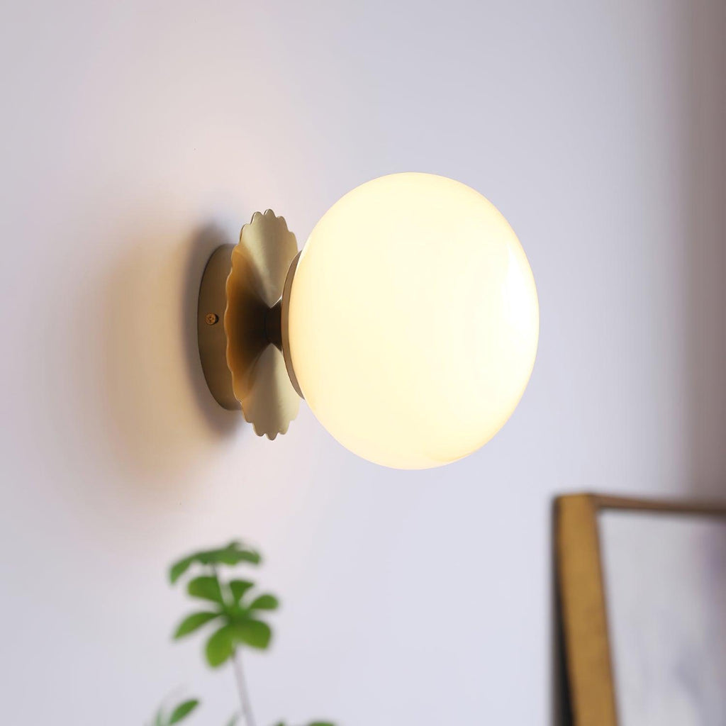 Asterra Glass Diffuser Wall Light With Metal Frame In A Modern Design For A Soft Warm Glow