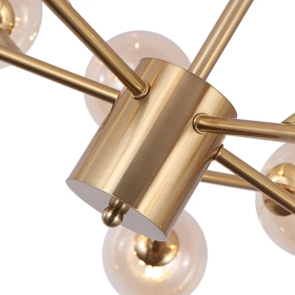 Fifteen Light Glass Bubble Mid Century Chandelier For Dining Rooms And Living Areas