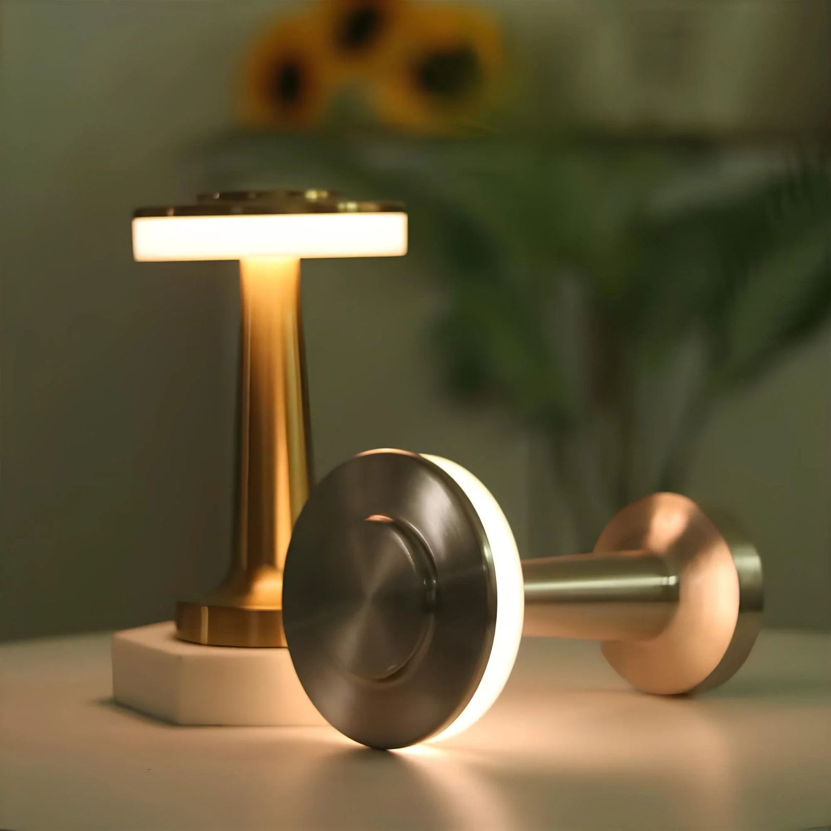 Midcentury moderne trådløs LED-lampe — berøringsstyring, dimbar lysstyrke
