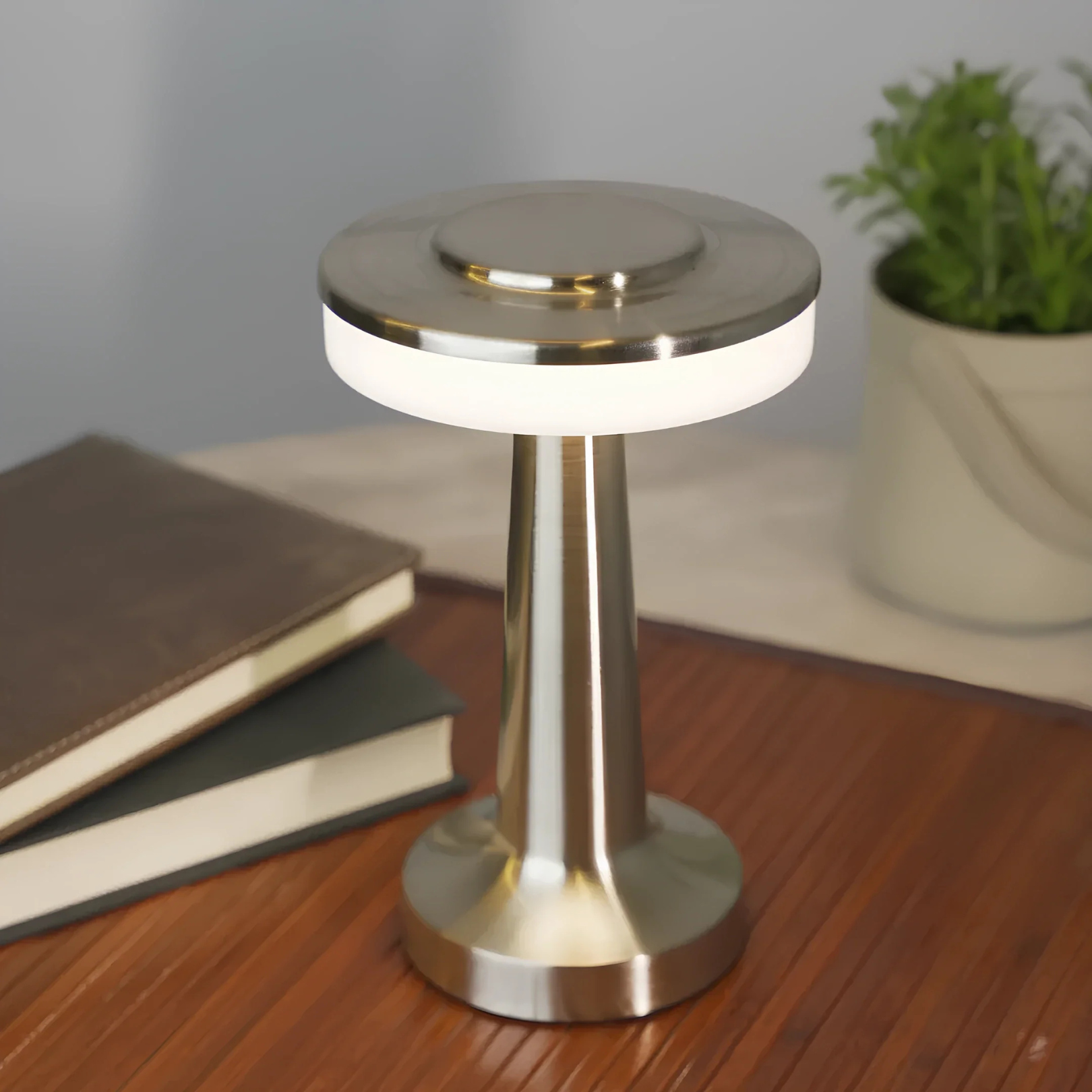 Midcentury moderne trådløs LED-lampe — berøringsstyring, dimbar lysstyrke