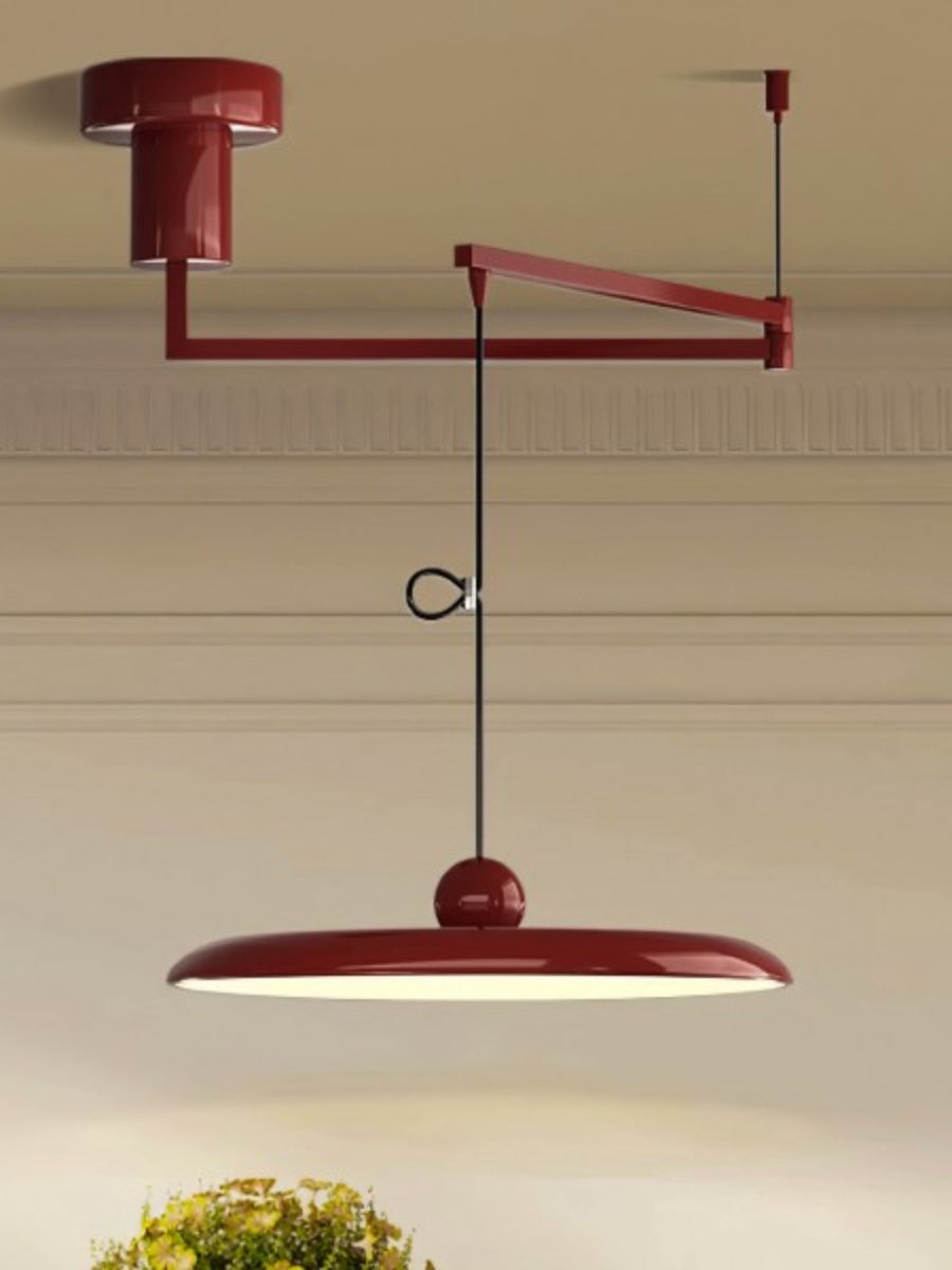 Adjustable Pendant Light With Swivel Arm In Minimalist Industrial Metal