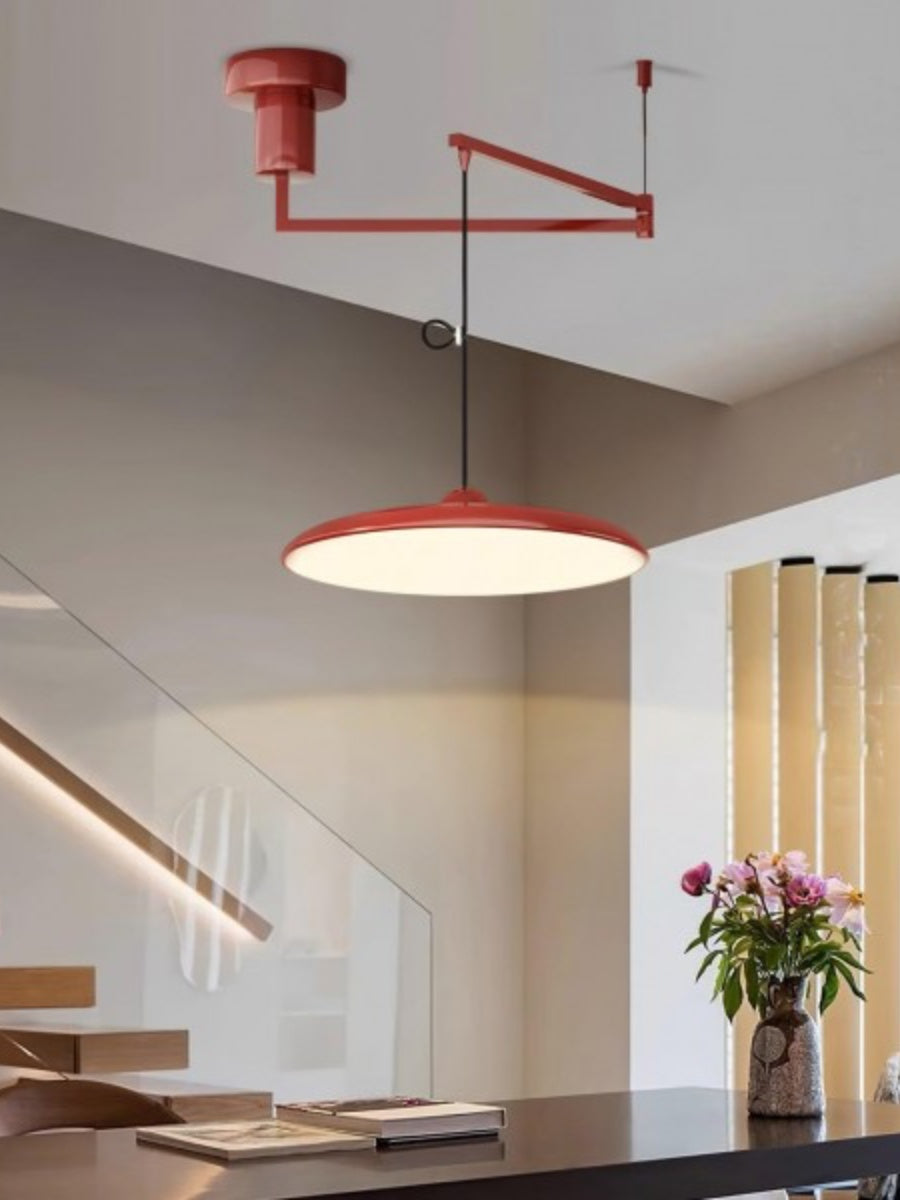 Adjustable Pendant Light With Swivel Arm In Minimalist Industrial Metal