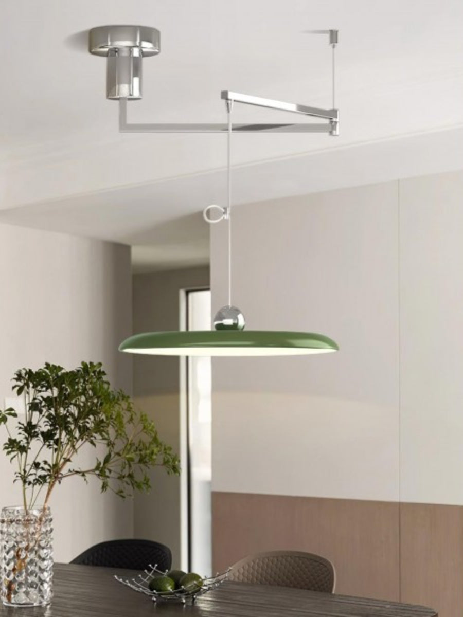 Adjustable Pendant Light With Swivel Arm In Minimalist Industrial Metal