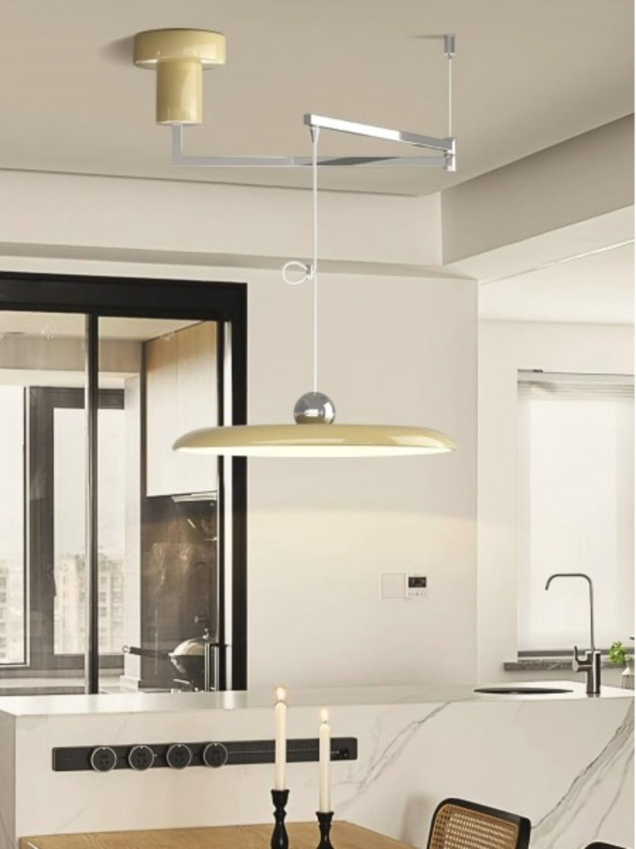 Adjustable Pendant Light With Swivel Arm In Minimalist Industrial Metal