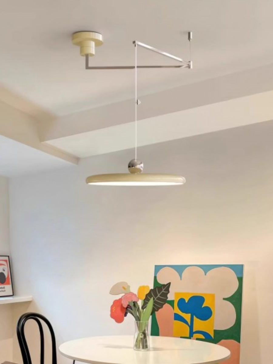 Adjustable Pendant Light With Swivel Arm In Minimalist Industrial Metal