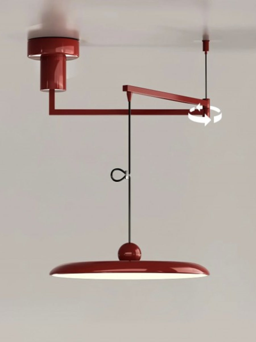 Adjustable Pendant Light With Swivel Arm In Minimalist Industrial Metal
