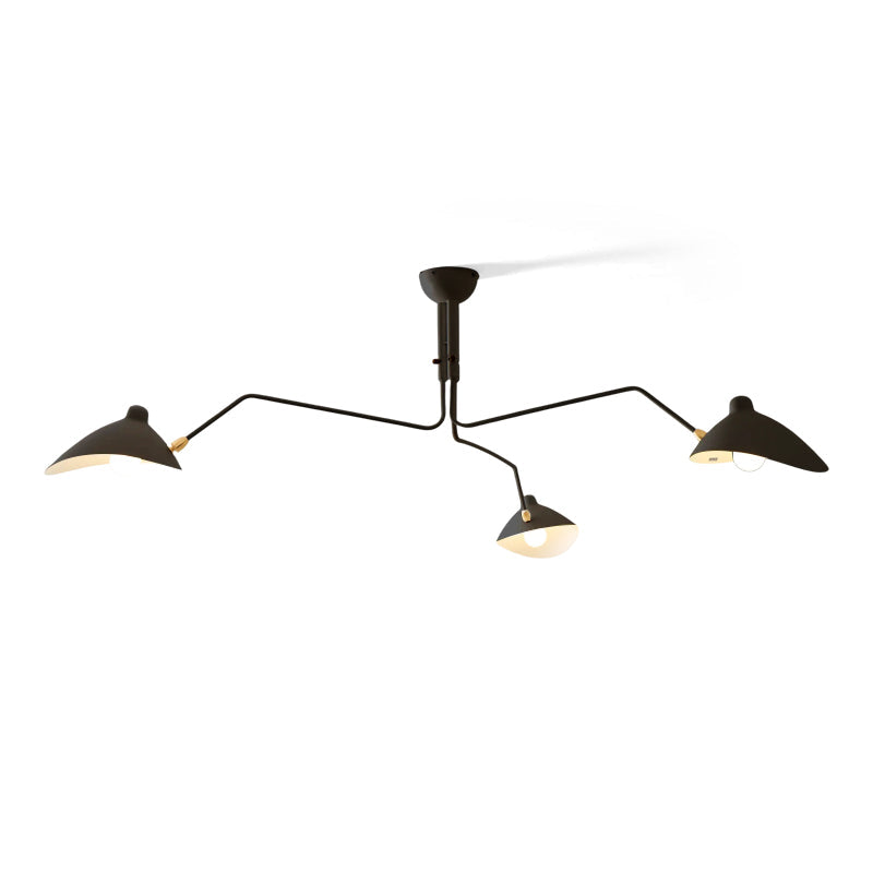 Adjustable Spider Ceiling Light, Multi-Arm, Black And White, Brass, Scandinavian Modern