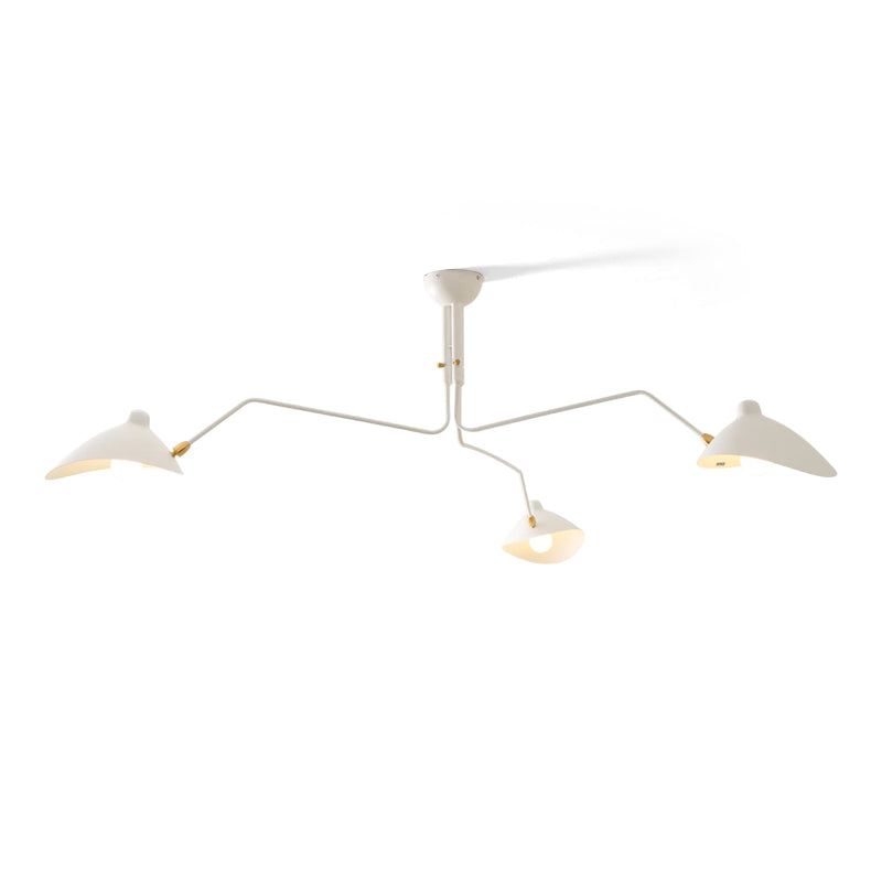 Adjustable Spider Ceiling Light, Multi-Arm, Black And White, Brass, Scandinavian Modern