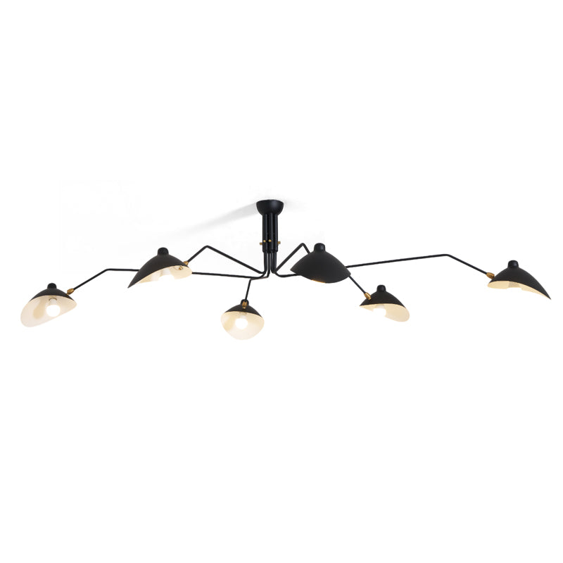 Adjustable Spider Ceiling Light, Multi-Arm, Black And White, Brass, Scandinavian Modern