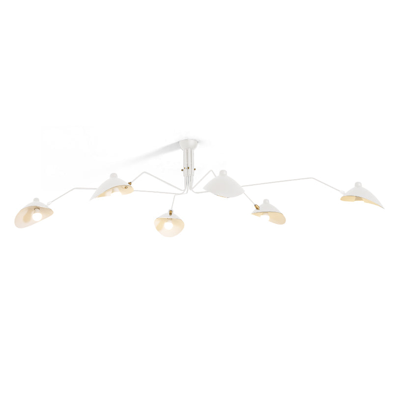 Adjustable Spider Ceiling Light, Multi-Arm, Black And White, Brass, Scandinavian Modern